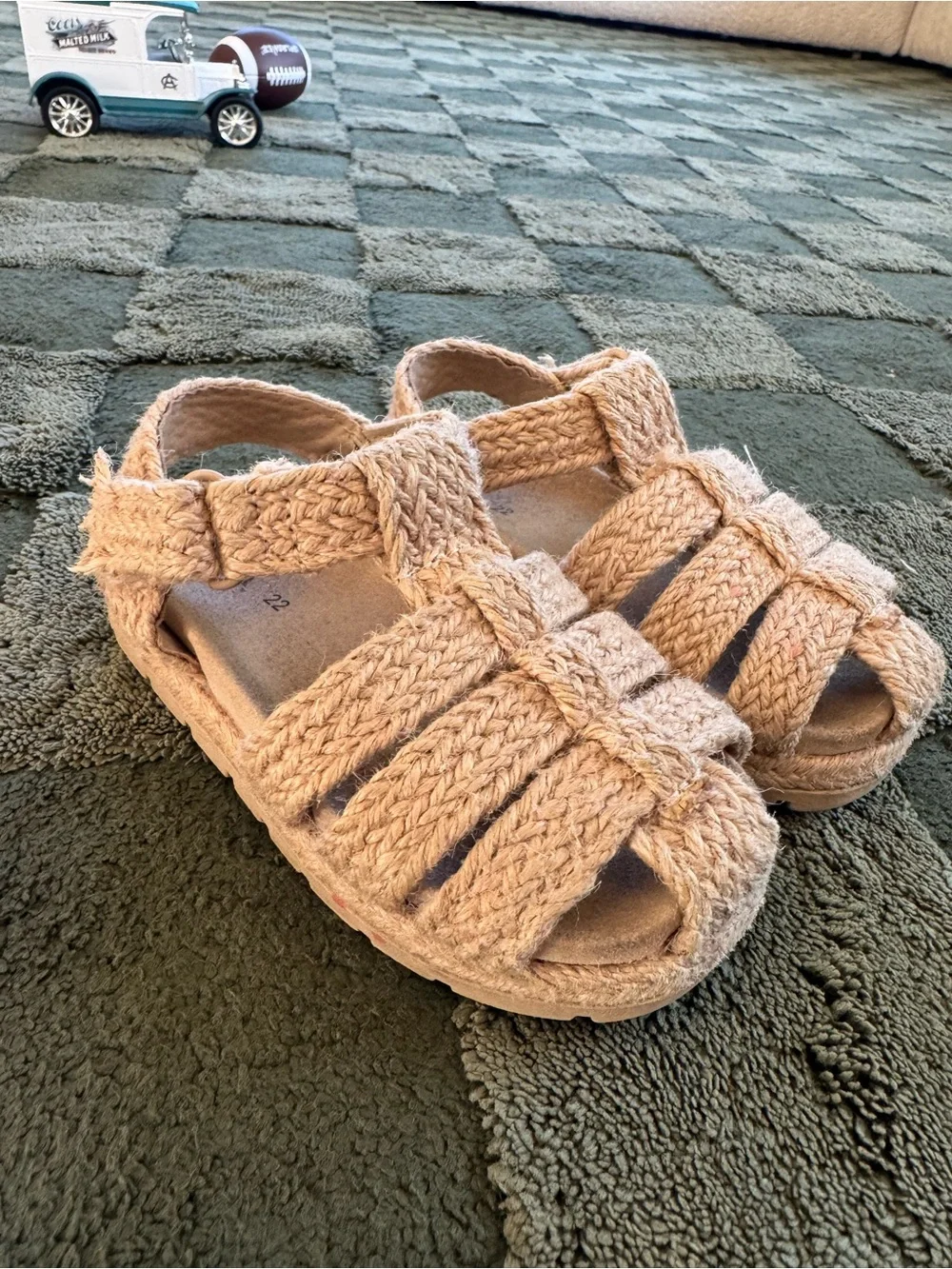 Kids Braided Rope Sandals in Beige